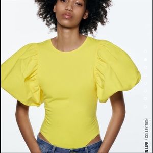 Zara Puff-Sleeve Bodysuit - NEVER WORN